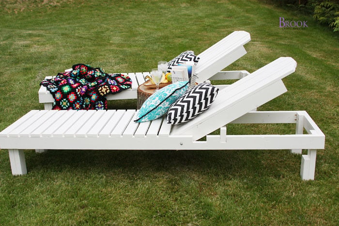 Wooden deck store lounge chairs